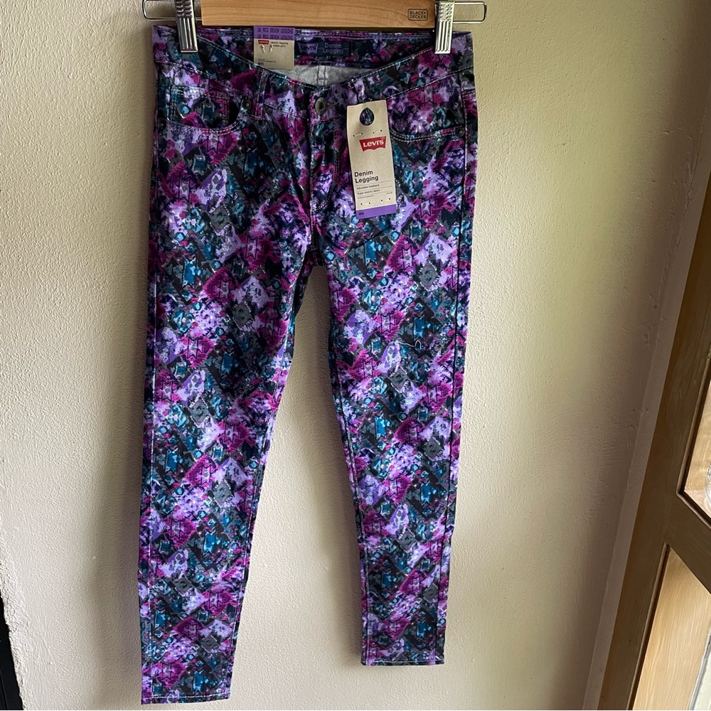 Levi's Denim Leggings. Super Stretchy. Multicolor Print. Size 10 Girls